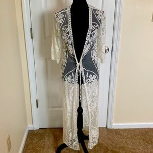 Off-white lace coverup size M